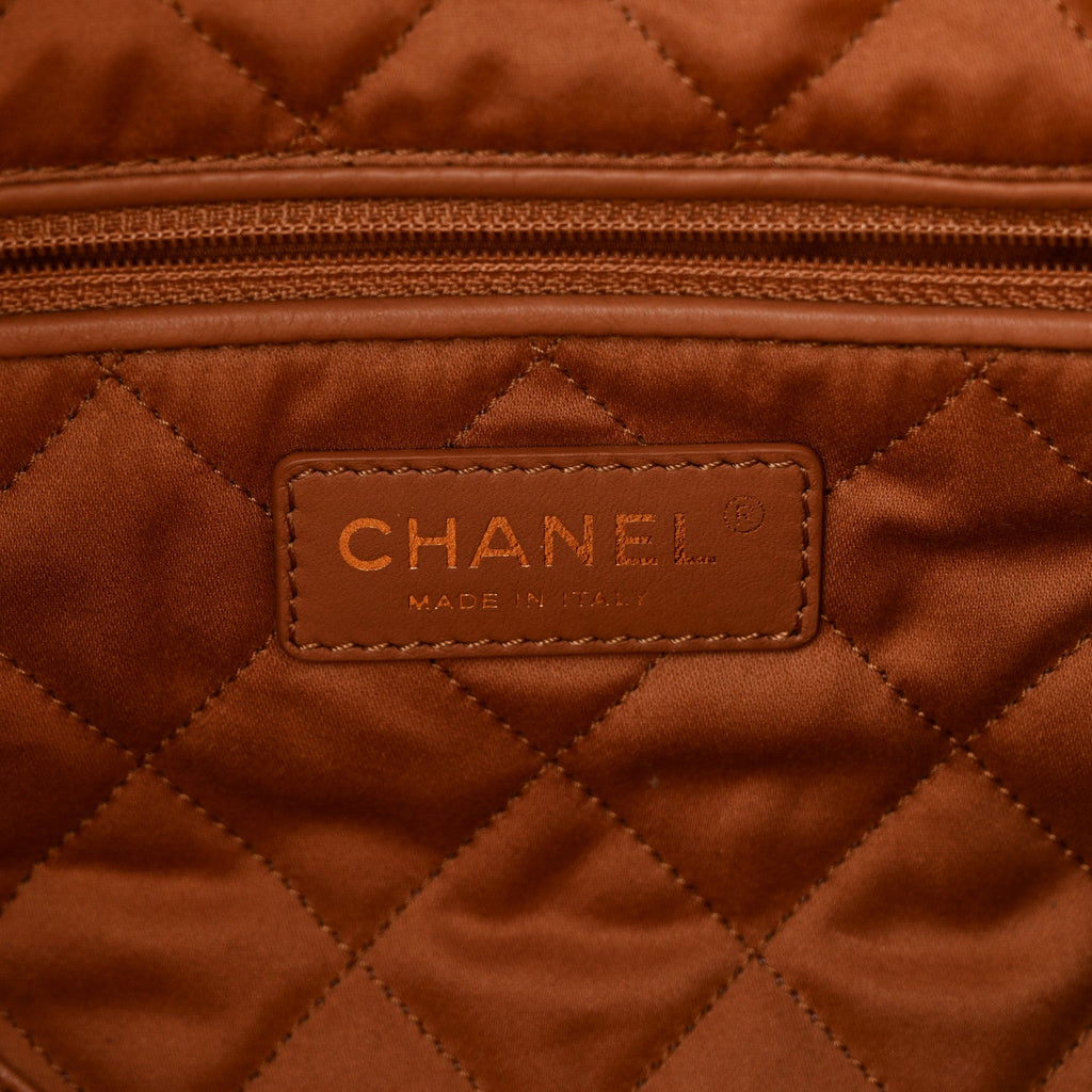 Chanel Shiny Calfskin Quilted Small Chanel 22 Beige