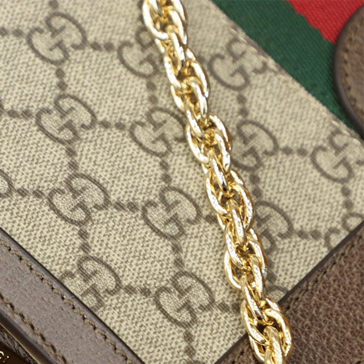 (WMNS) GUCCI Ophidia Retro Logo Stripe Webbing Canvas Chain Shoulder Messenger Bag Small / Brown Classic Literature and Art 503877-K05NG-8745