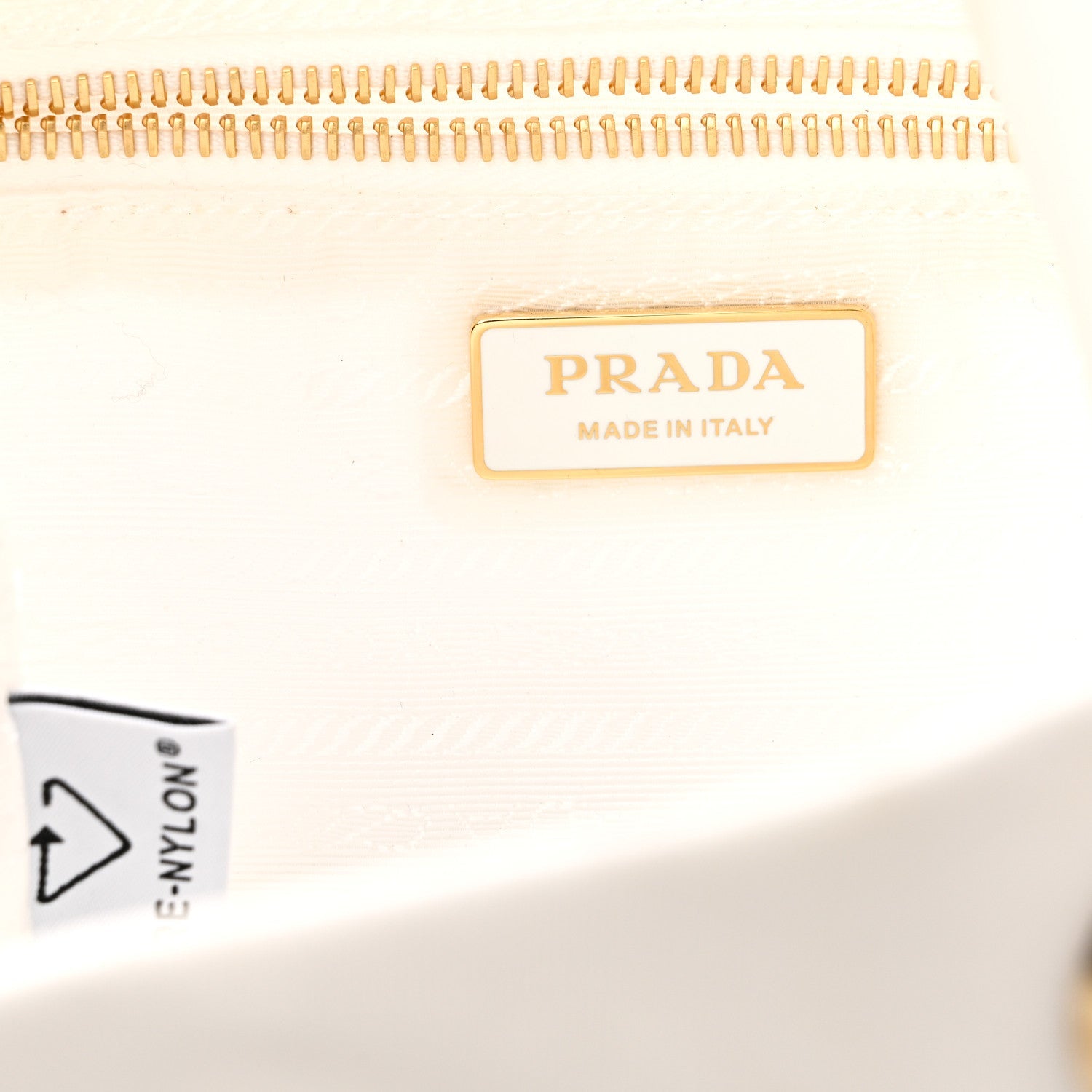 Prada Re-Nylon Triangle Mariner Small Bucket Bag White Baltico