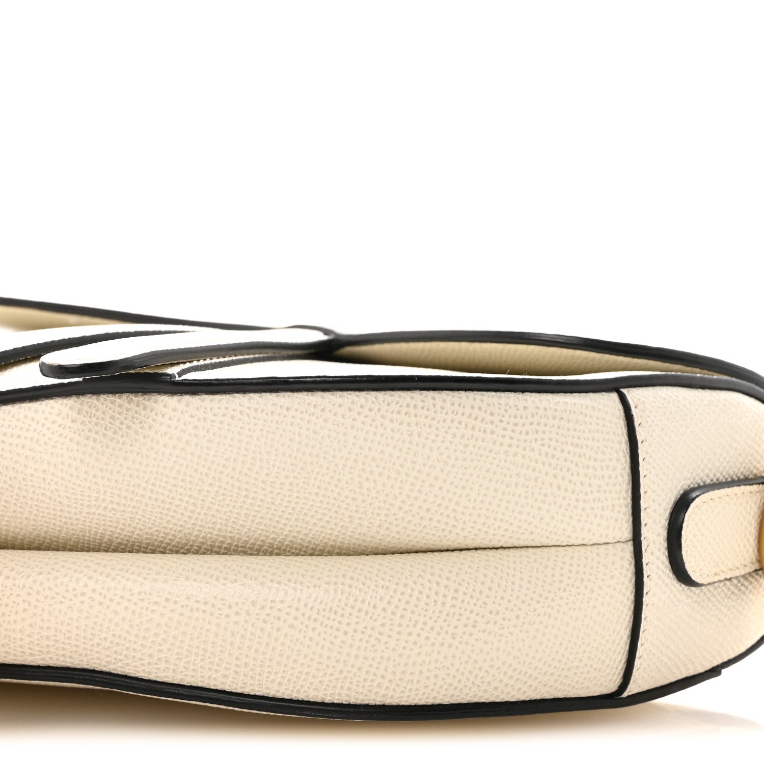 Christian Dior Grained Calfskin Saddle Bag White