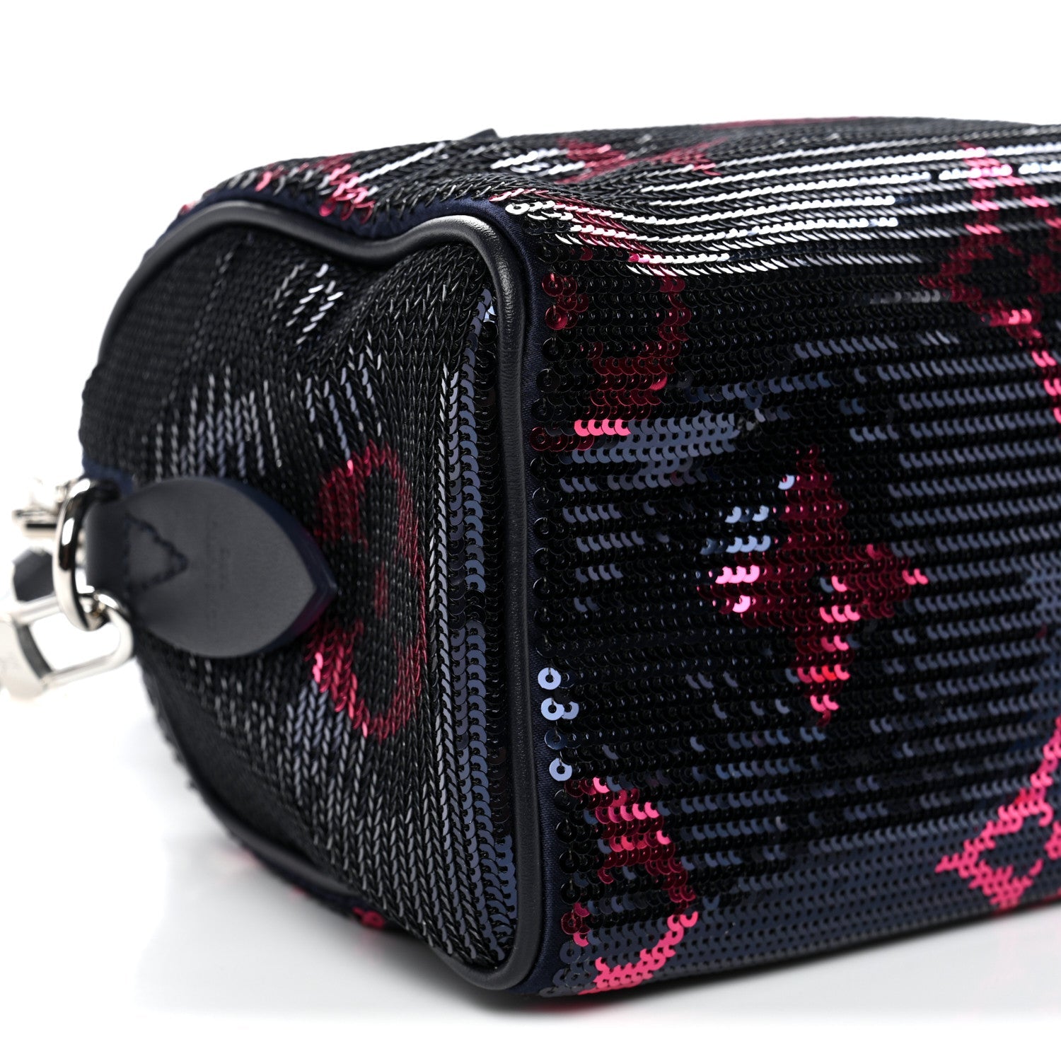 Louis Vuitton Giant Monogram Sequins Speedy Bandouliere 18 Navy Fuchsia