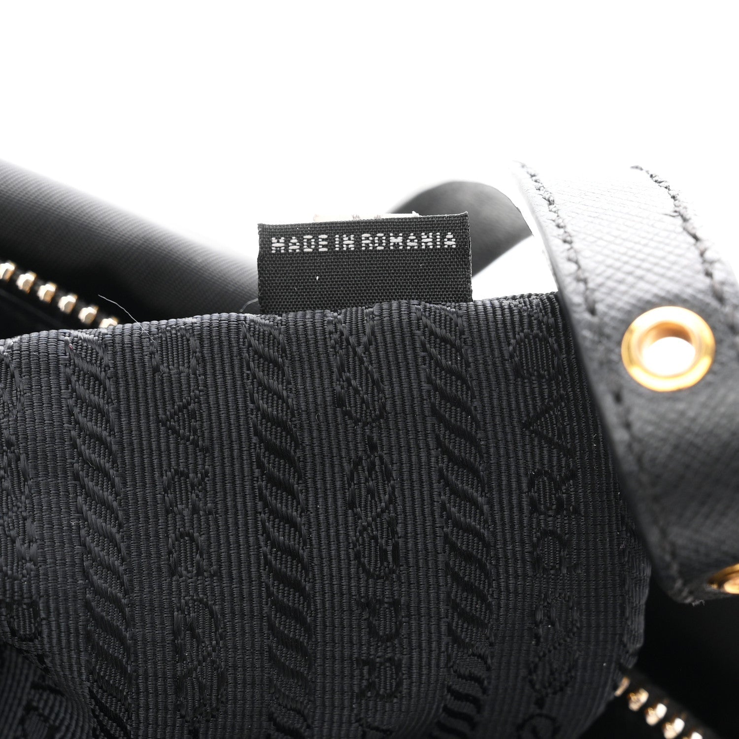 Prada Saffiano Tessuto Nylon Shopping Tote Black