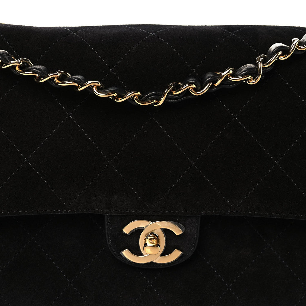 Chanel Suede Calfskin Small Souplissimo Maxi Flap Black