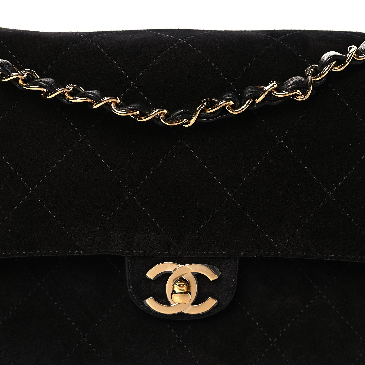Chanel Suede Calfskin Small Souplissimo Maxi Flap Black