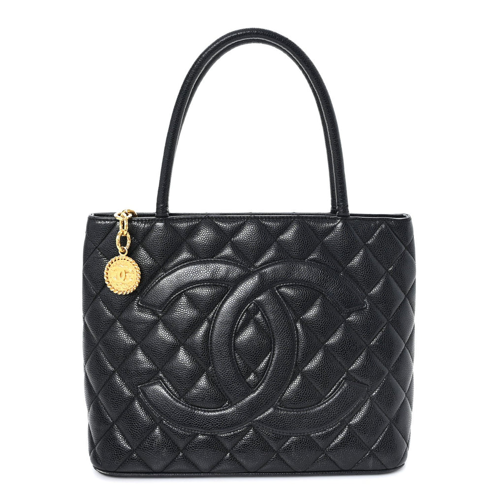Chanel Caviar Quilted Medallion Tote Black