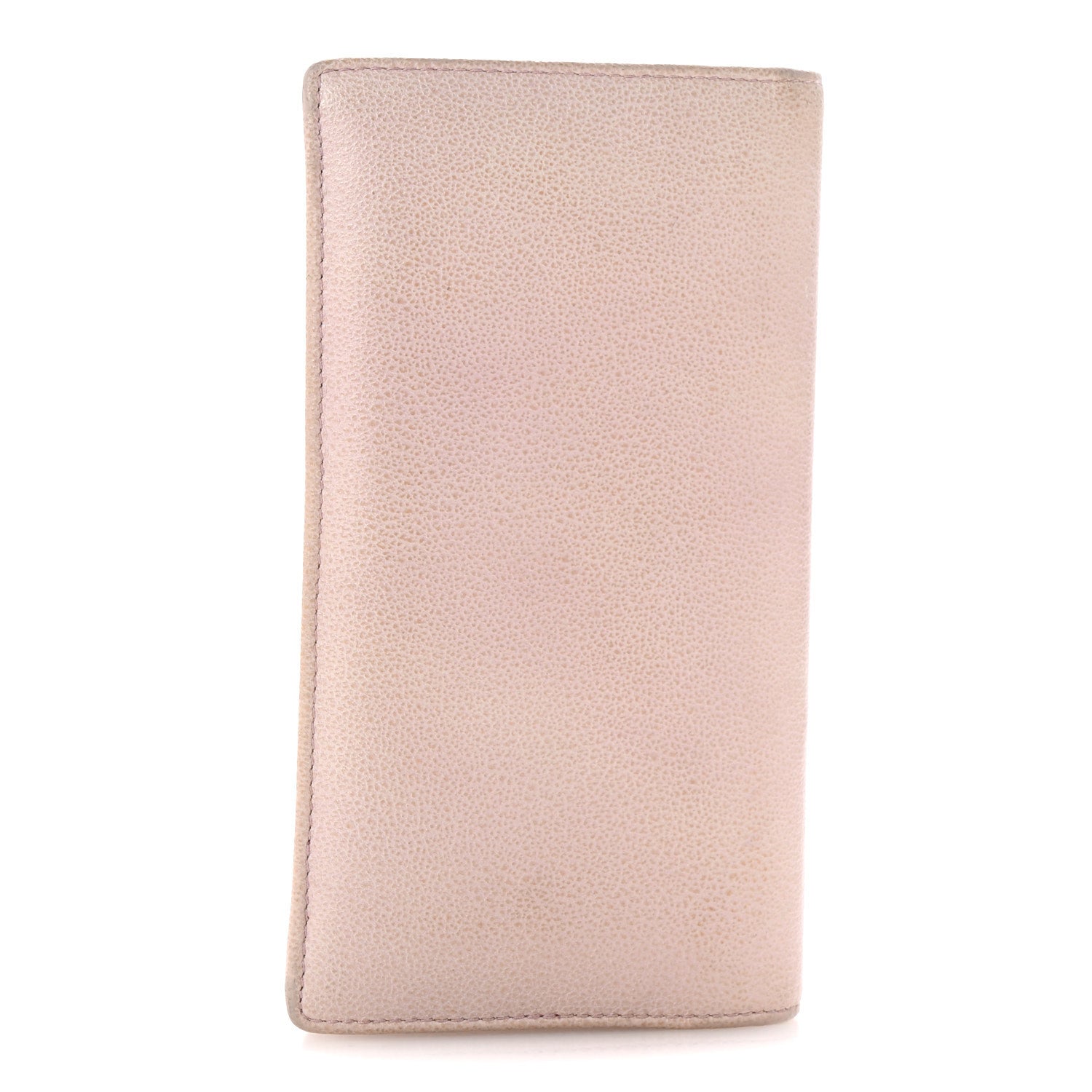 Goatskin Camellia Yen Wallet Pink