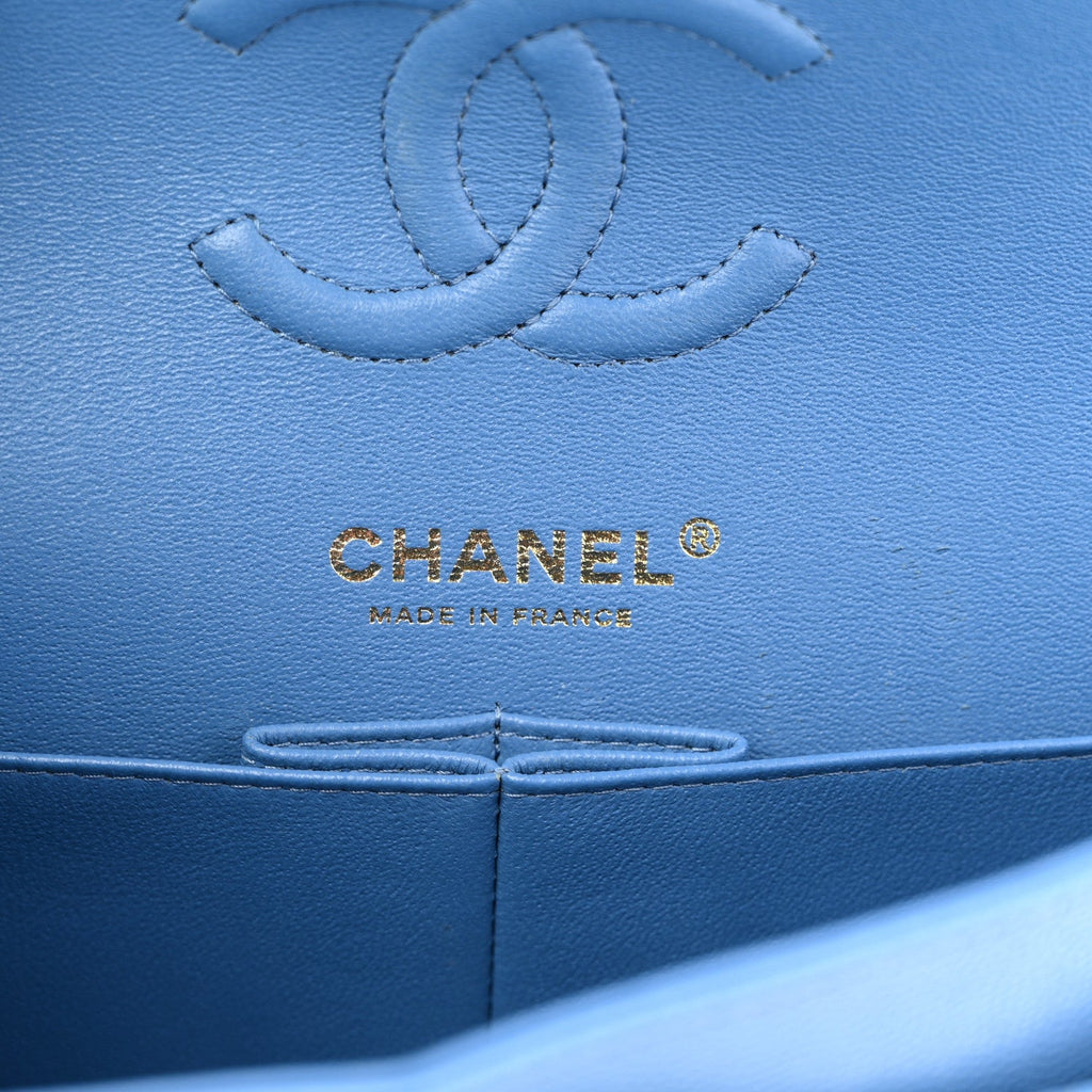 Chanel Caviar Quilted Small Double Flap Blue
