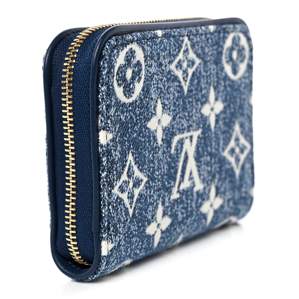 Louis Vuitton Denim Monogram Jacquard Zippy Coin Purse Bleu