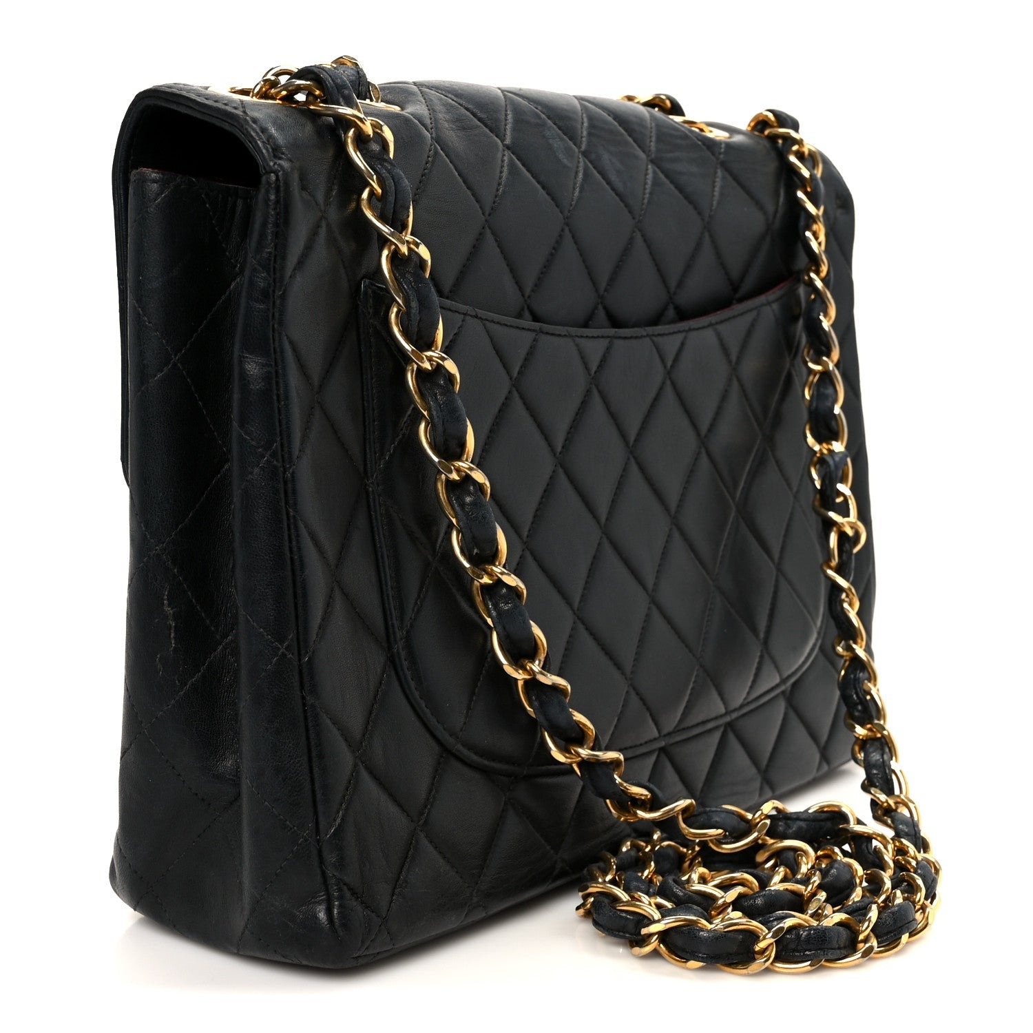 Chanel Lambskin Quilted XL Jumbo Single Flap Black