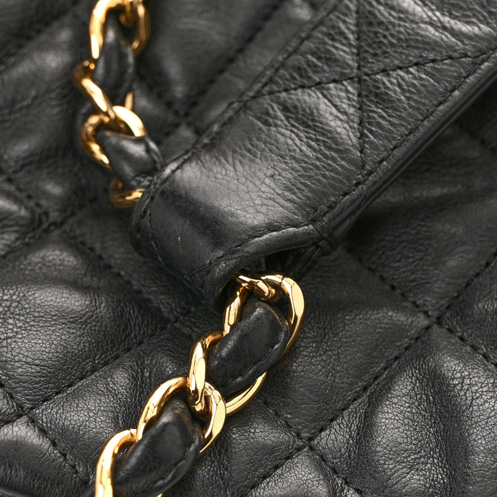 Chanel Calfskin Quilted Large Chain Me Hobo Black