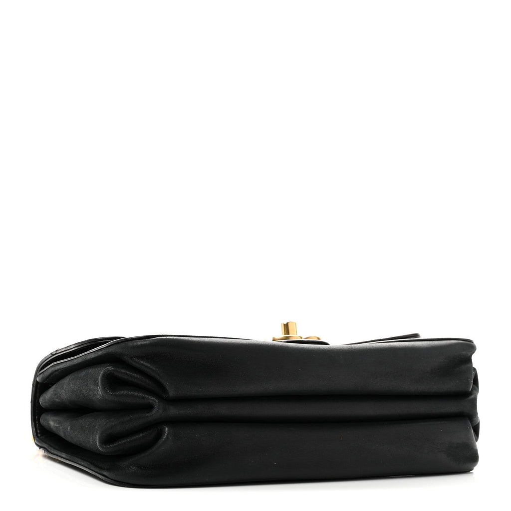 Chanel Iridescent Calfskin Quilted Small Straight Lined Flap Black