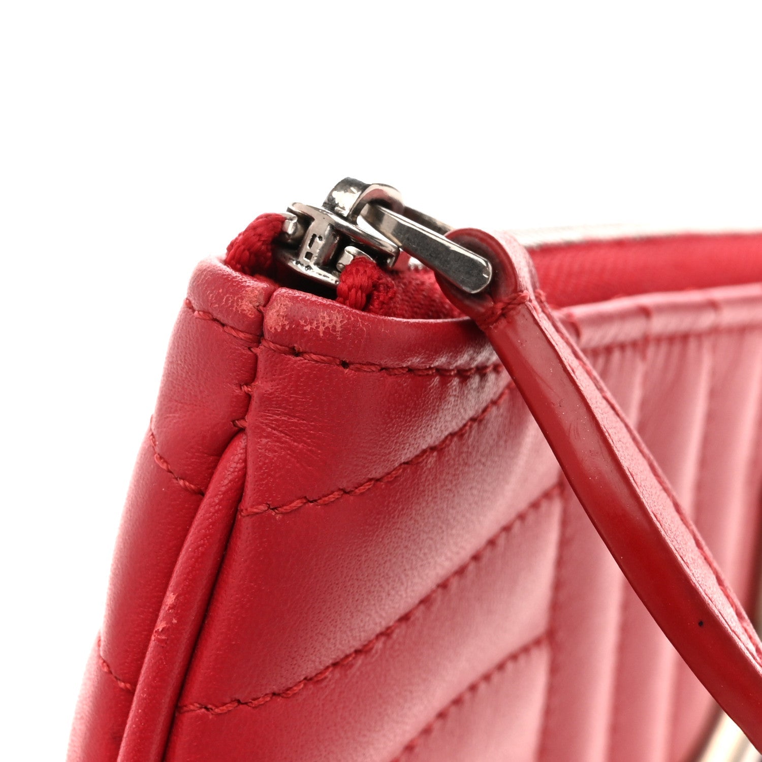 Louis Vuitton Calfskin New Wave Zipped Pochette Ecarlate