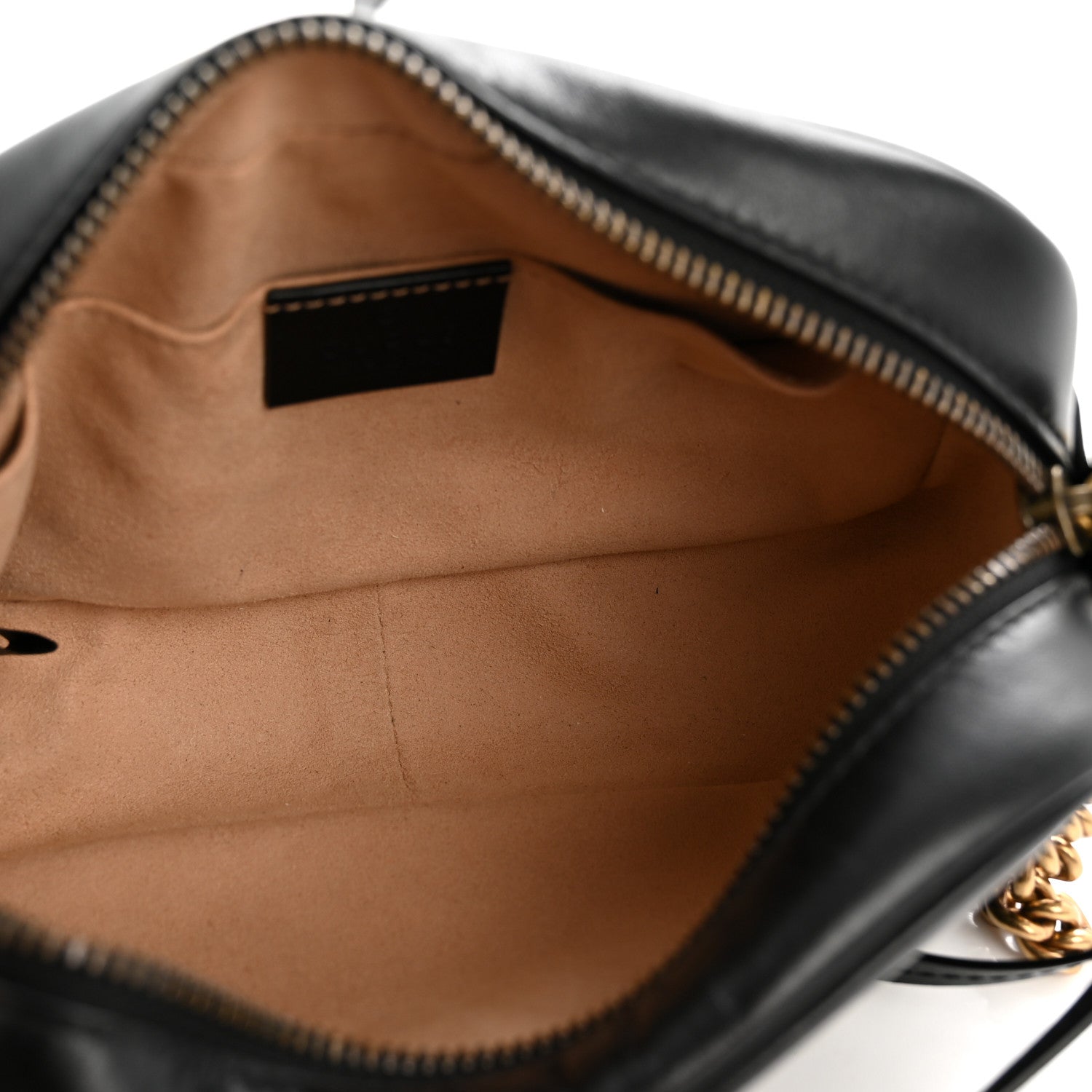 Gucci Calfskin Matelasse Mini GG Marmont Chain Shoulder Bag Black