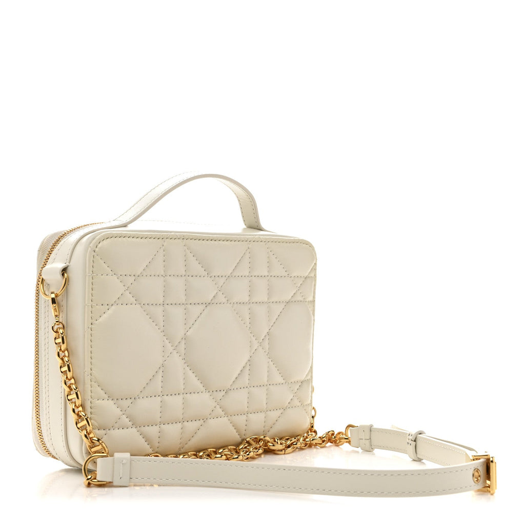 Christian Dior Calfskin Macrocannage Caro Box Bag Latte