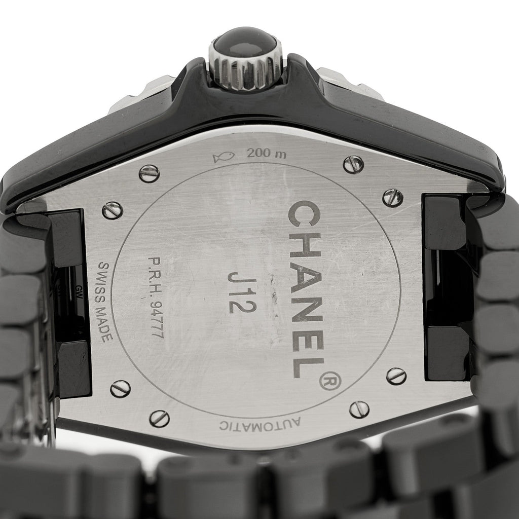 Chanel Stainless Steel Ceramic 38mm J12 Phantom Automatic Watch Black