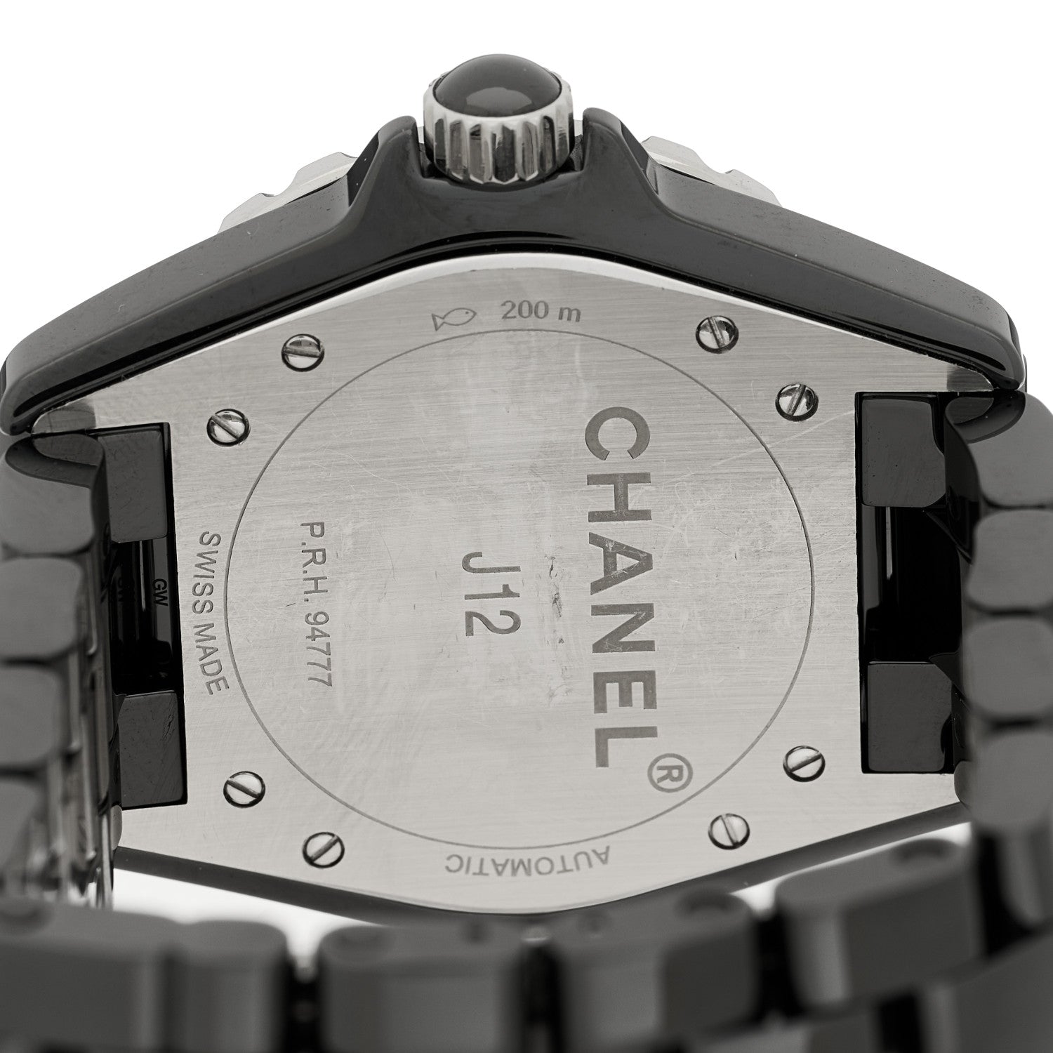 Chanel Stainless Steel Ceramic 38mm J12 Phantom Automatic Watch Black