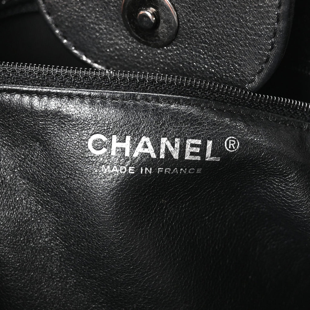 Chanel Iridescent Calfskin CC East West Shopping Tote Black