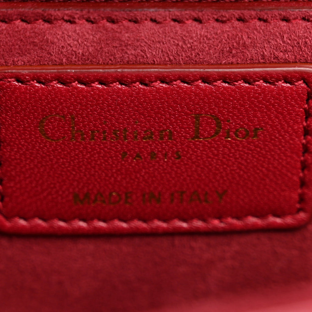 Christian Dior Lambskin Cannage Large Dioraddict Flap Red