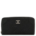 Caviar Quilted Stitched Outdoor Ligne Wallet Black
