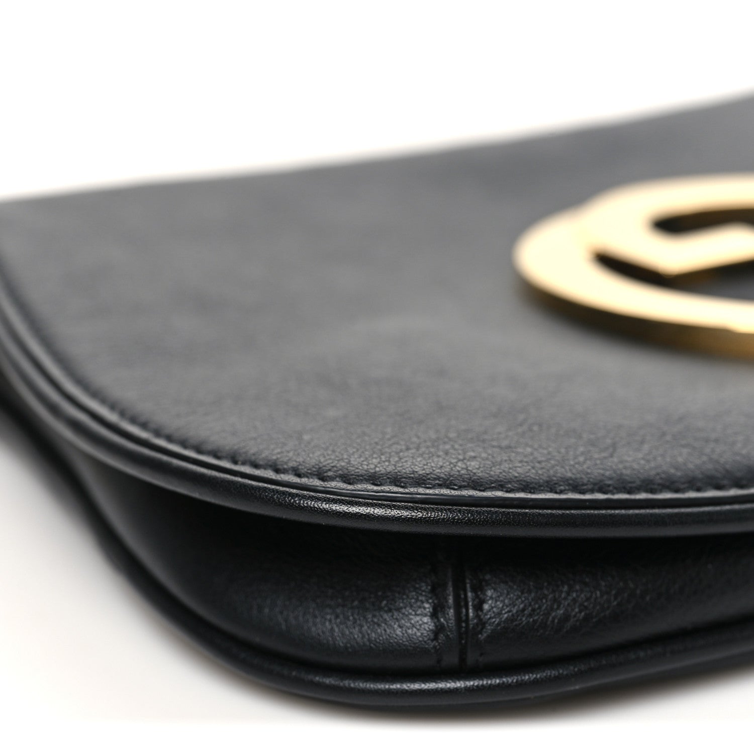 Gucci Roxy Calfskin Blondie Chain Shoulder Flap Bag Black