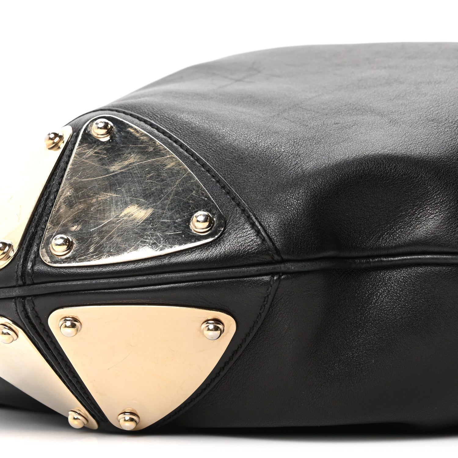 Gucci Calfskin Large Indy Top Handle Hobo Black
