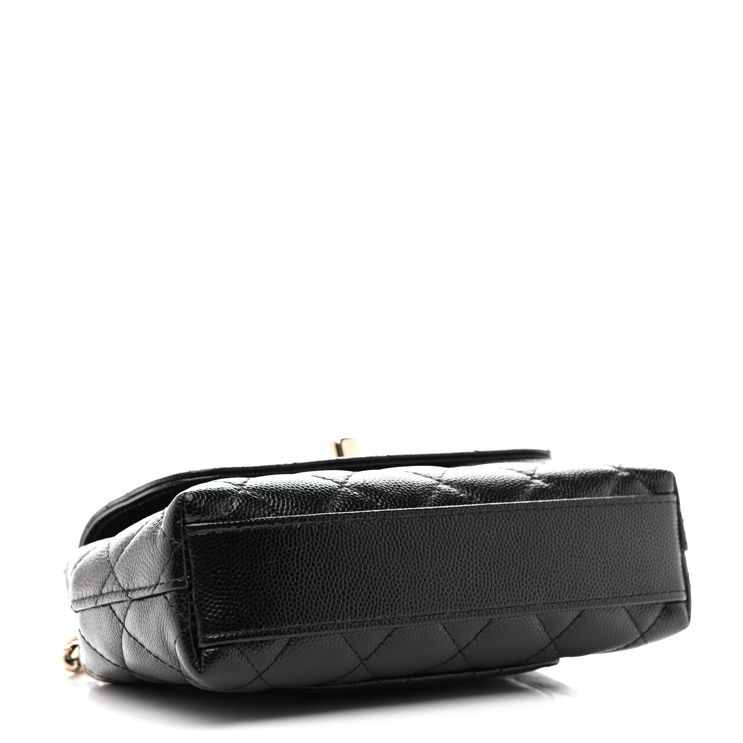 Chanel Caviar Quilted Coco Handle Clutch With Chain Black