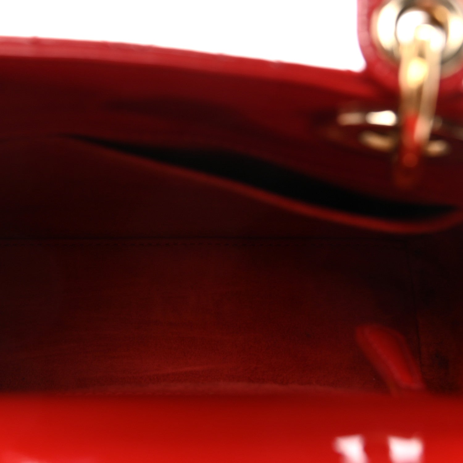 Christian Dior Patent Cannage Small Lady Dior Red
