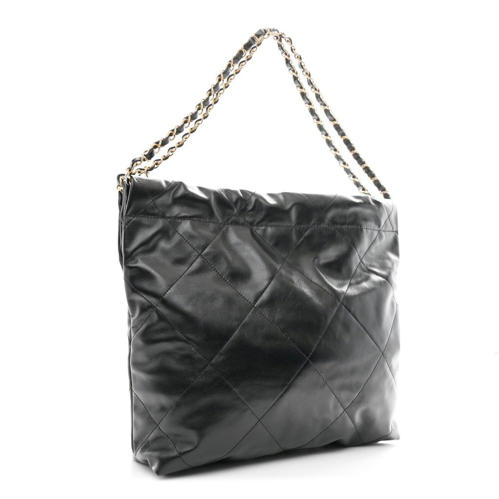 Chanel Shiny Calfskin Quilted Small Chanel 22 Black