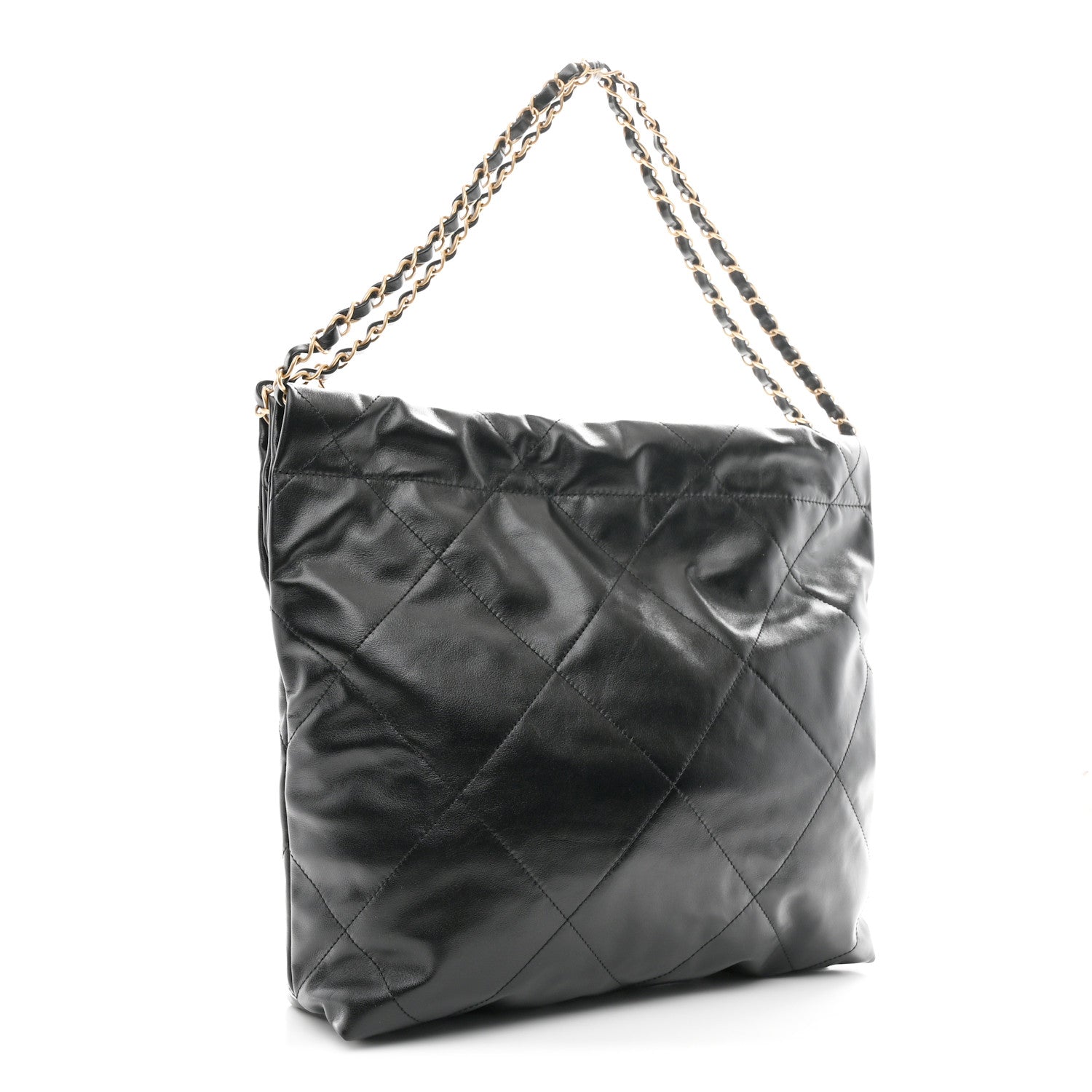 Chanel Shiny Calfskin Quilted Small Chanel 22 Black