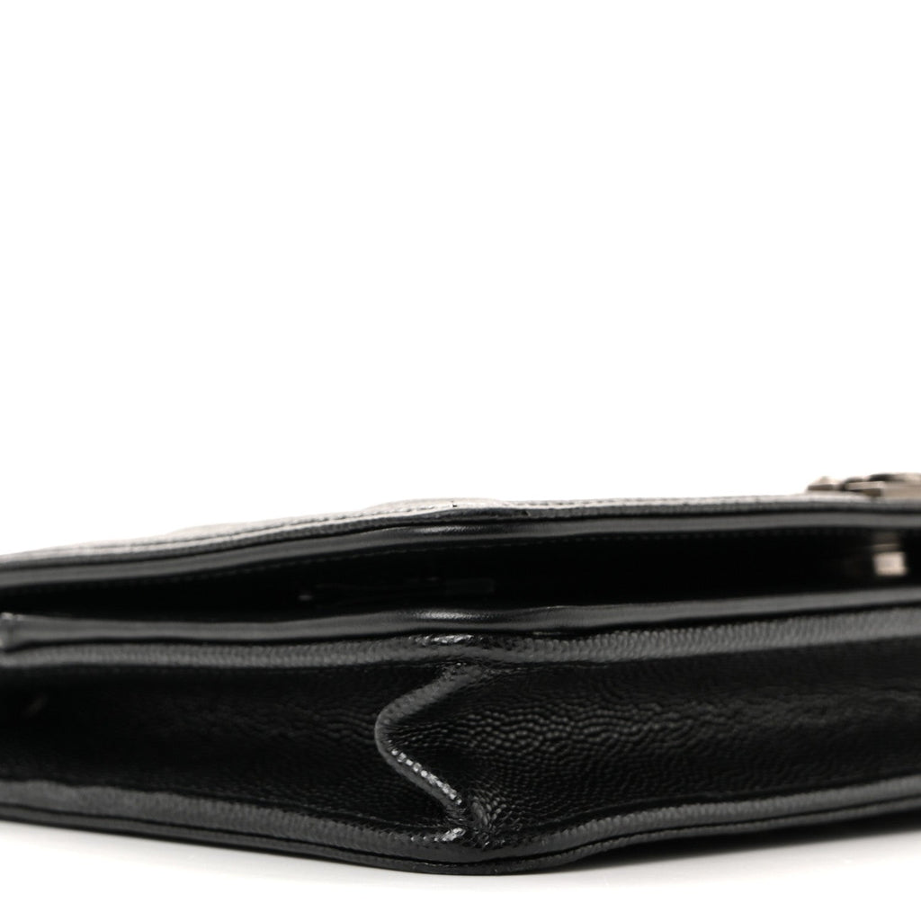 Chanel Caviar Quilted Boy Wallet On Chain WOC Black
