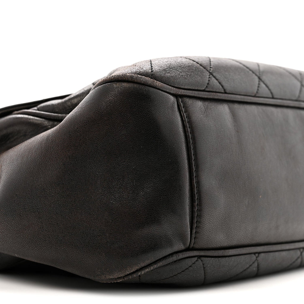 Chanel Lambskin Quilted Flap Shoulder Bag Black