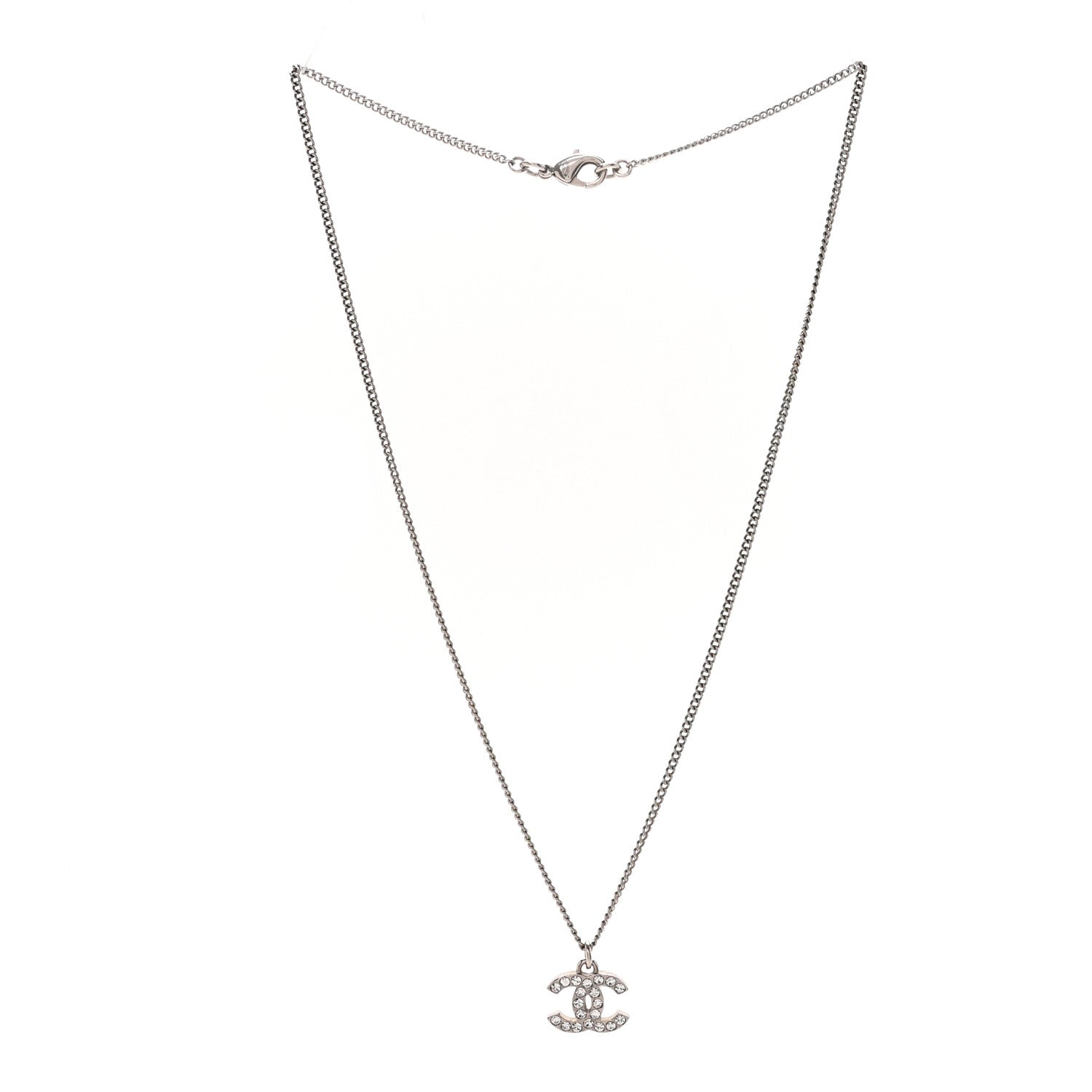Crystal Timeless CC Necklace Silver
