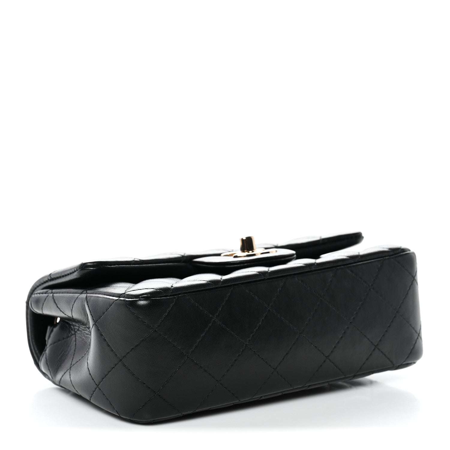 Chanel Lambskin Quilted Mini Rectangular Flap Black