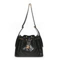 Chanel Shiny Crumpled Calfskin Quilted Small Chanel 25 Handbag Black