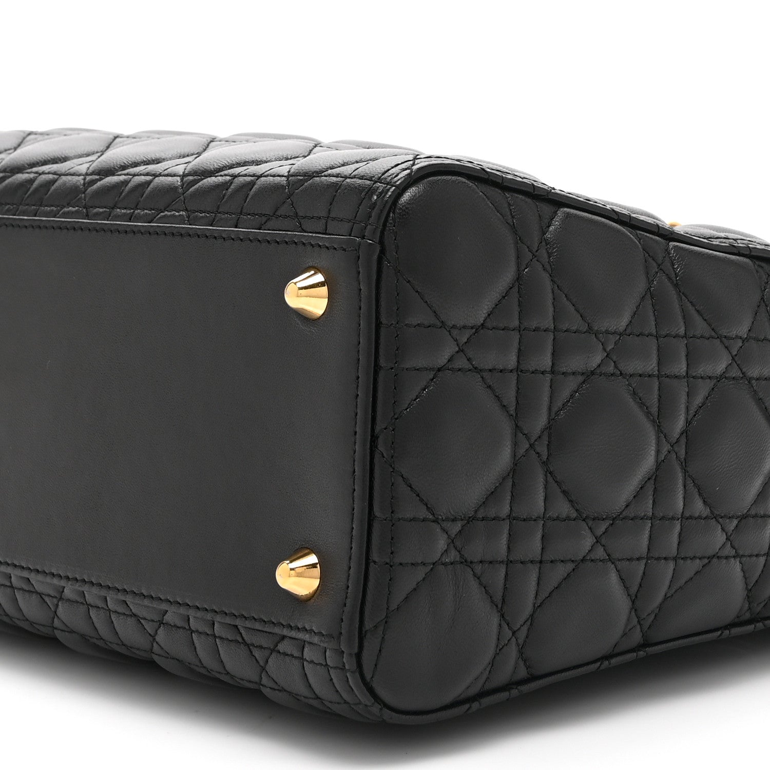 Christian Dior Lambskin Cannage Large Lady Dior Black