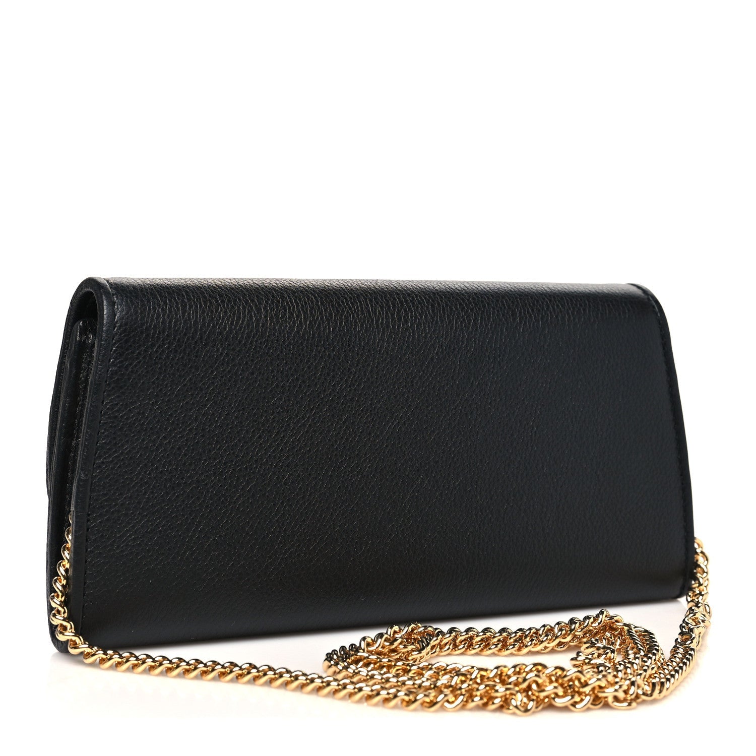 Gucci Roxy Calfskin Blondie Continental Chain Wallet Black