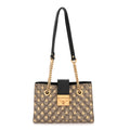 Gucci GG Supreme Monogram Bees Small Padlock Tote Beige Oro Black
