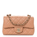 Chanel Lambskin Quilted Mini Rectangular Flap Brown