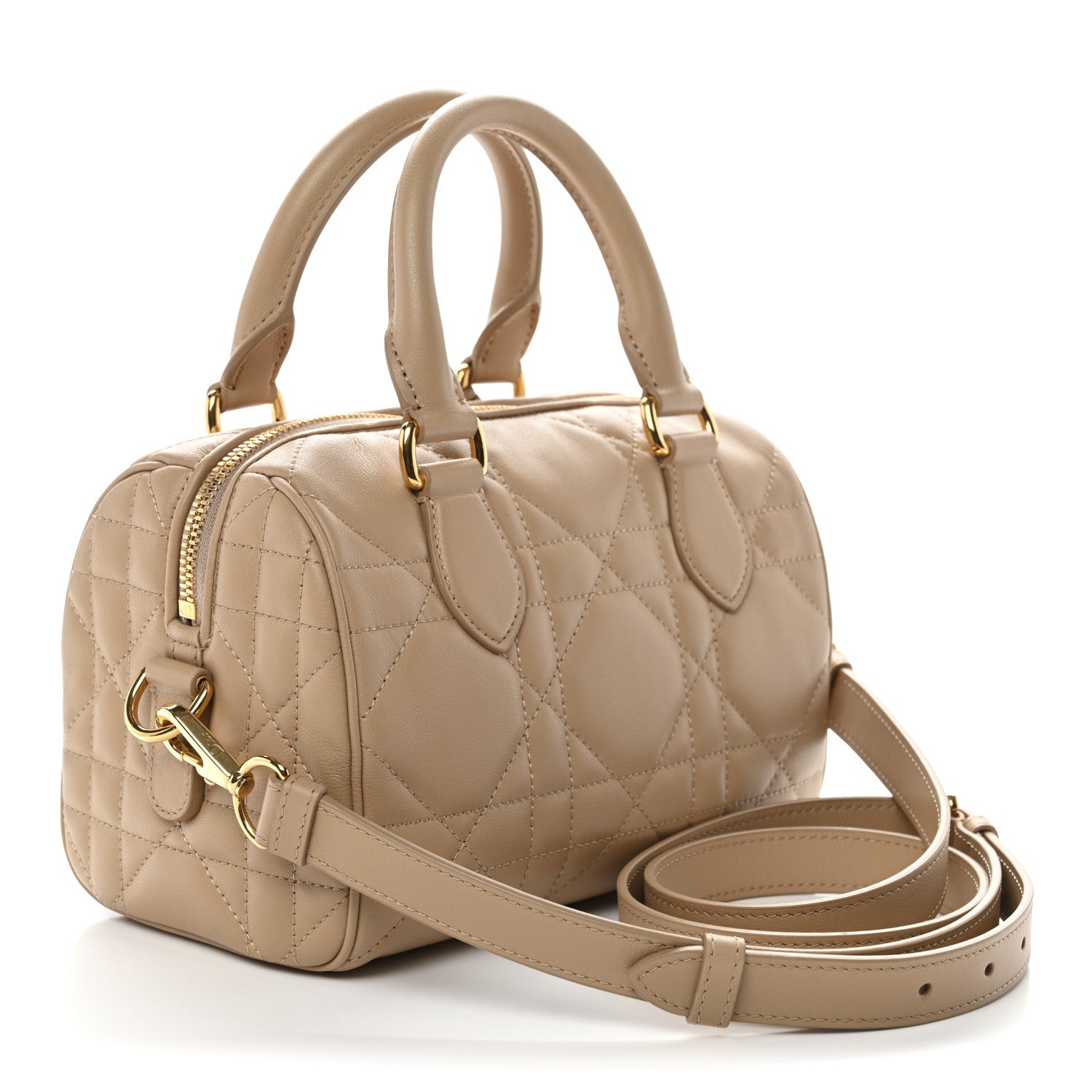 Christian Dior Calfskin Macrocannage Groove 20 Bag Biscuit