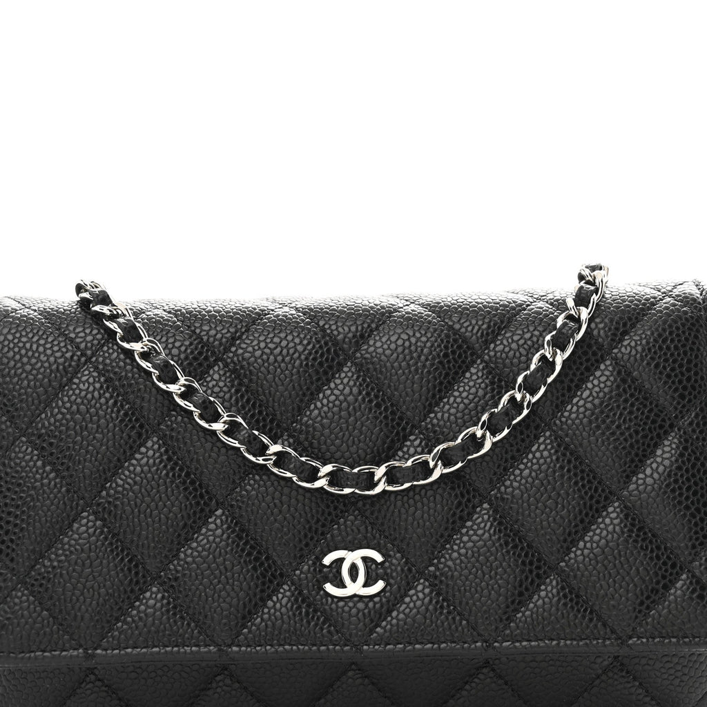 Chanel Caviar Quilted Wallet on Chain WOC Black