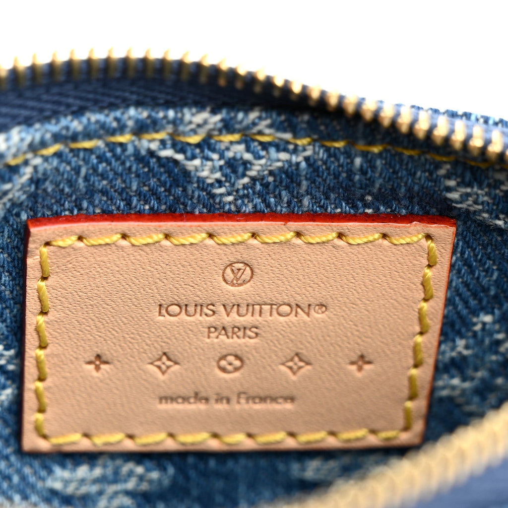Louis Vuitton Monogram Denim Key Pouch Denim Blue