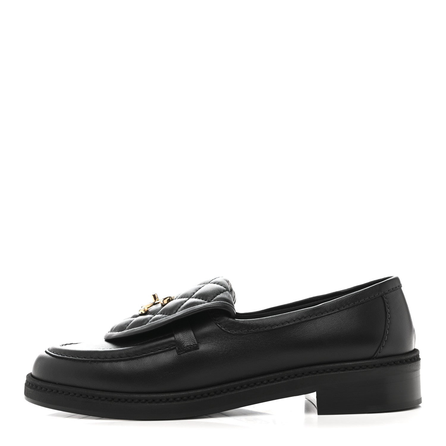 Lambskin Quilted CC Turnlock Loafers 37.5 Black