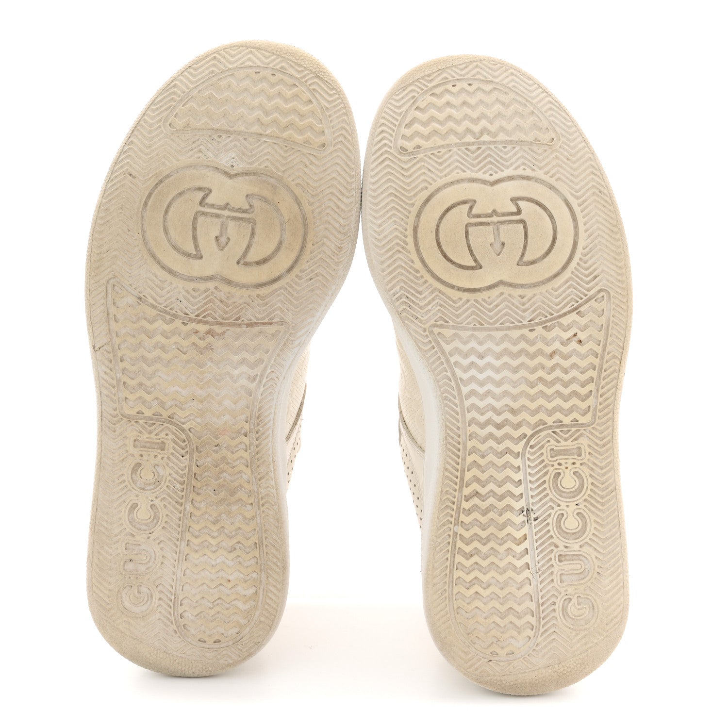 Gucci Calfskin GG Tennis Embossed Perforated Womens Platform 55mm Sneakers 37 Great White