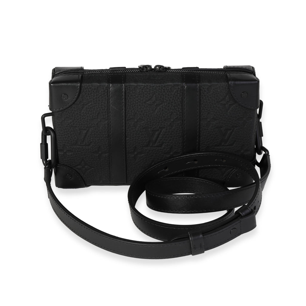 Louis Vuitton Black Monogram Embossed Taurillon Leather Soft Trunk Wallet