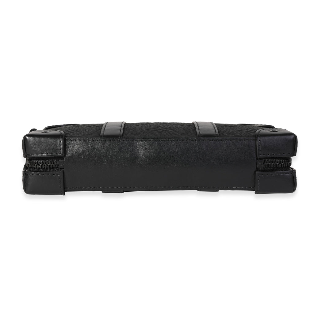 Louis Vuitton Black Monogram Embossed Taurillon Leather Soft Trunk Wallet