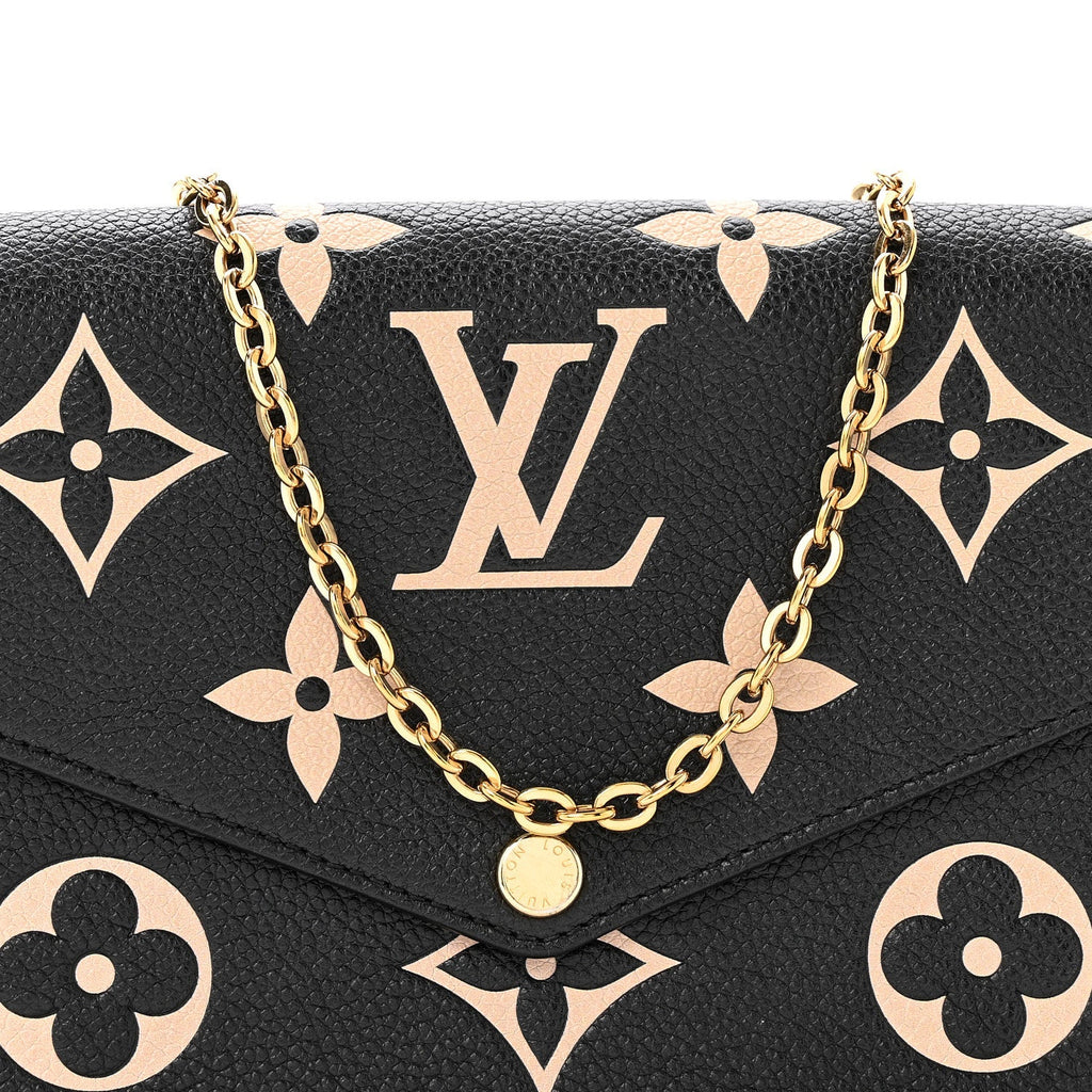 Louis Vuitton Empreinte Monogram Giant Felicie Pochette Black Beige