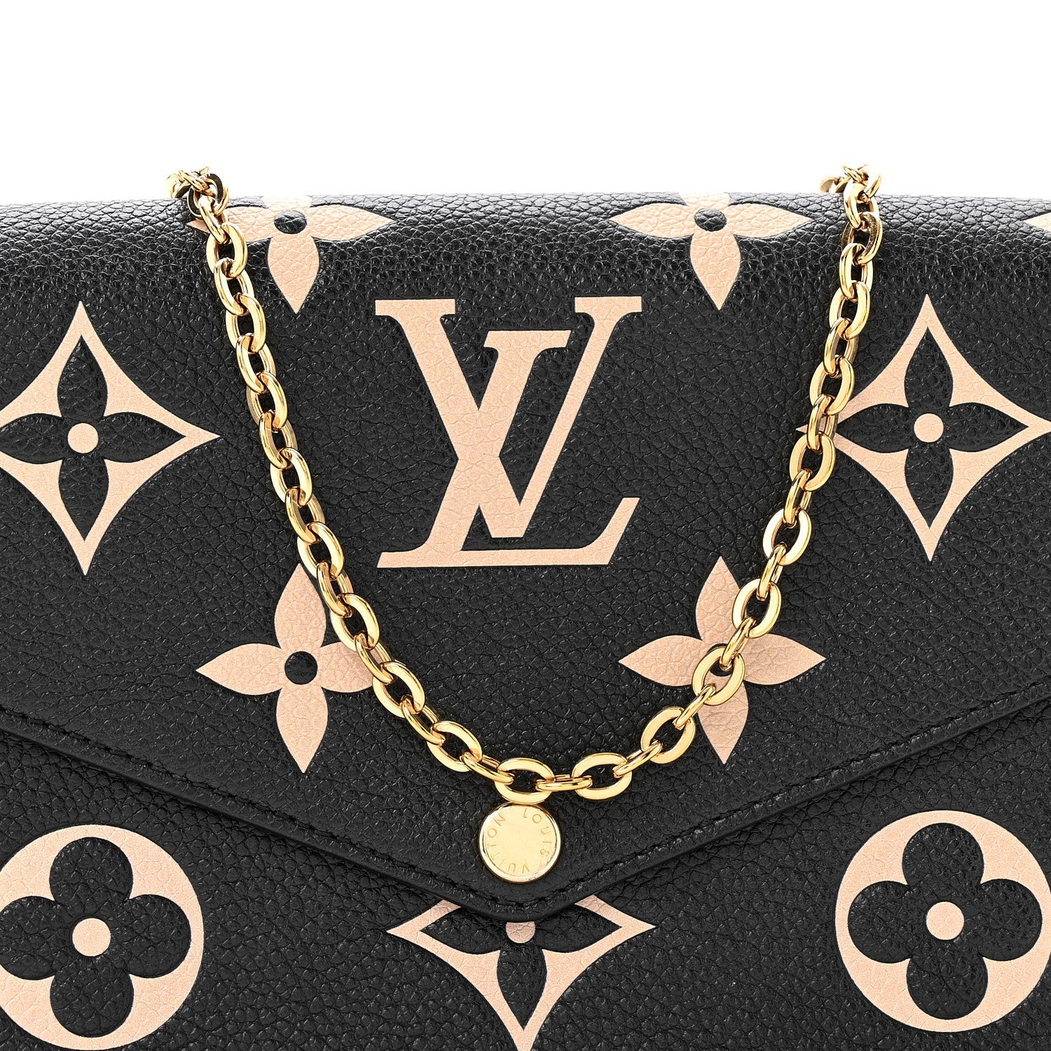 Louis Vuitton Empreinte Monogram Giant Felicie Pochette Black Beige