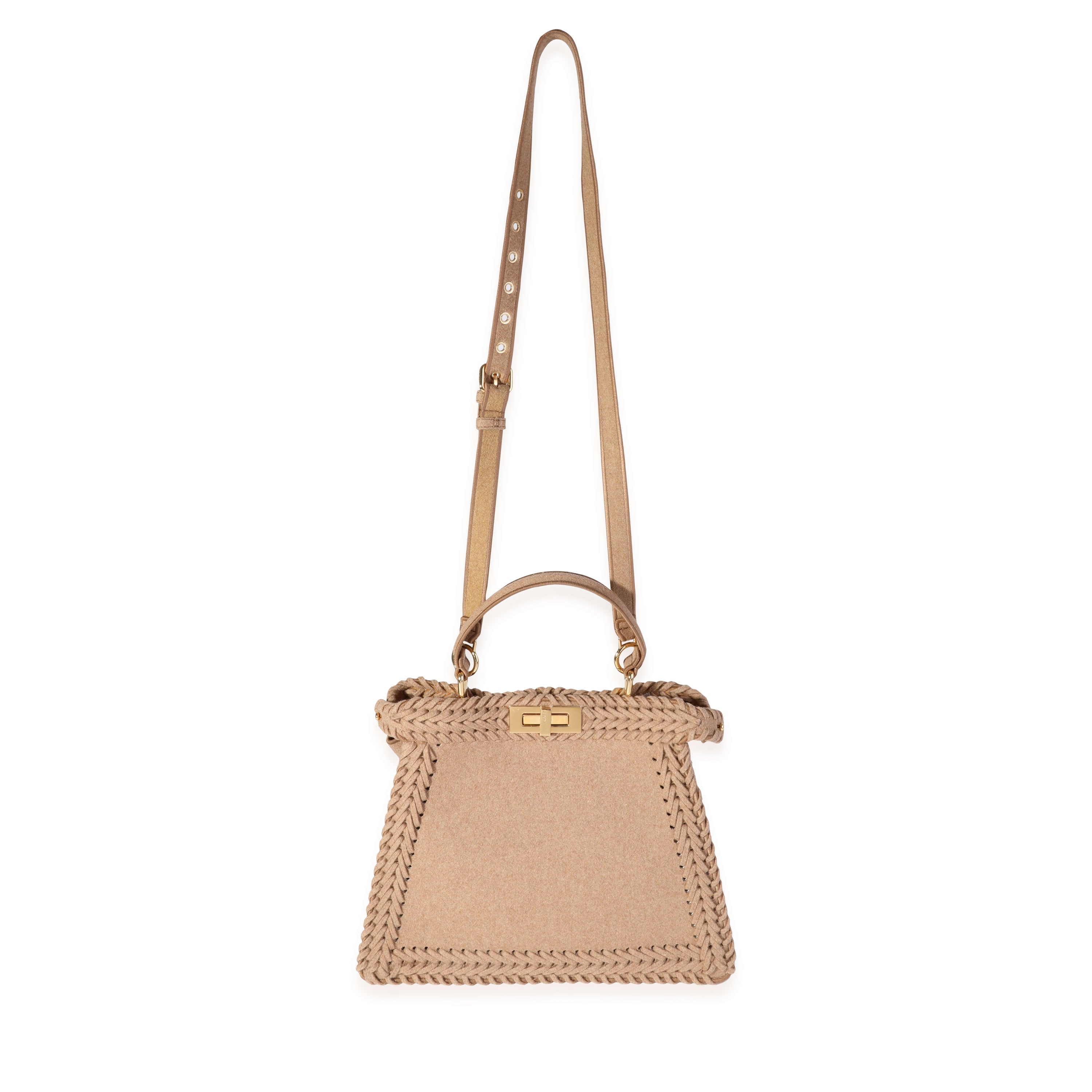 FENDI Beige Flannel Medium Peekaboo ISeeU Bag