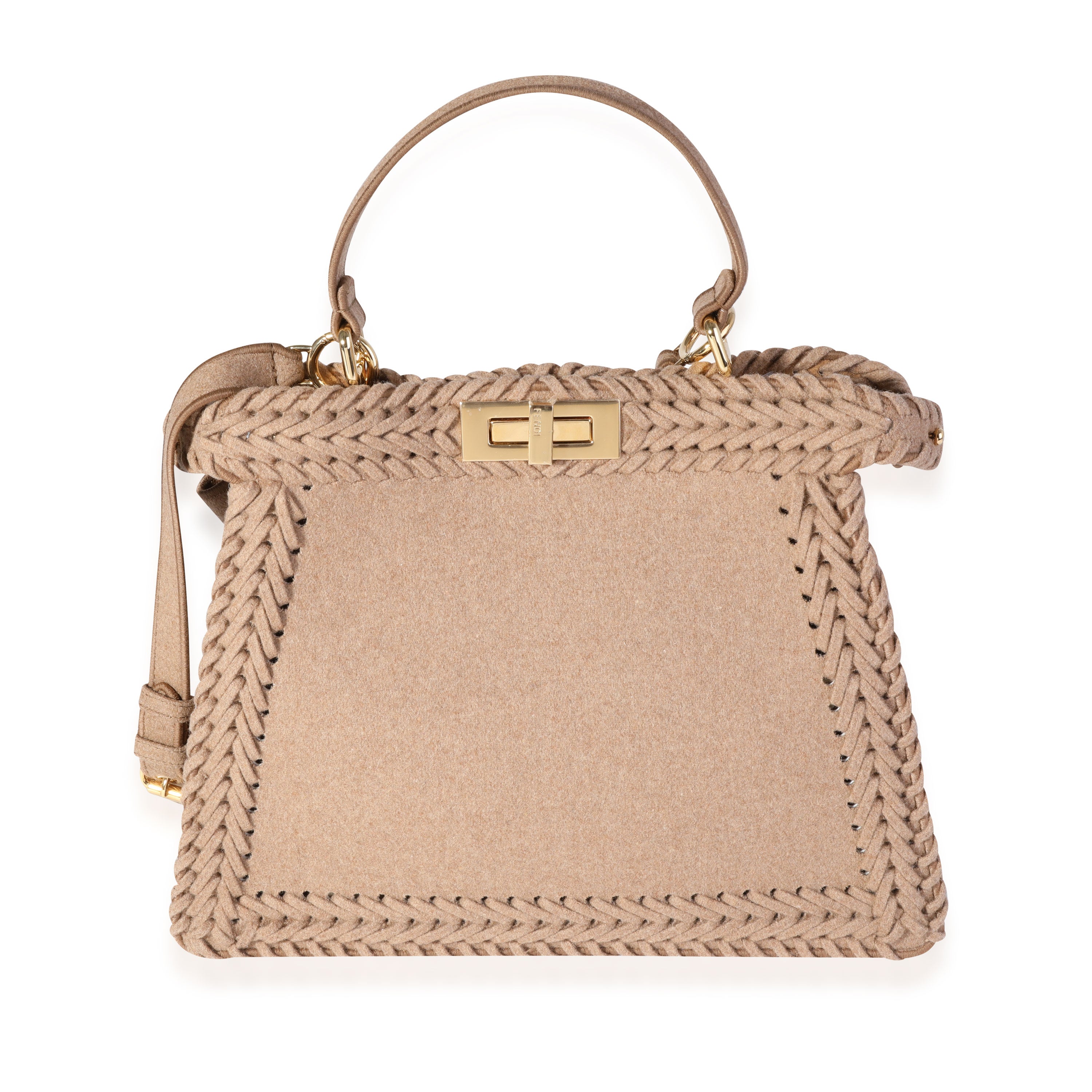 FENDI Beige Flannel Medium Peekaboo ISeeU Bag