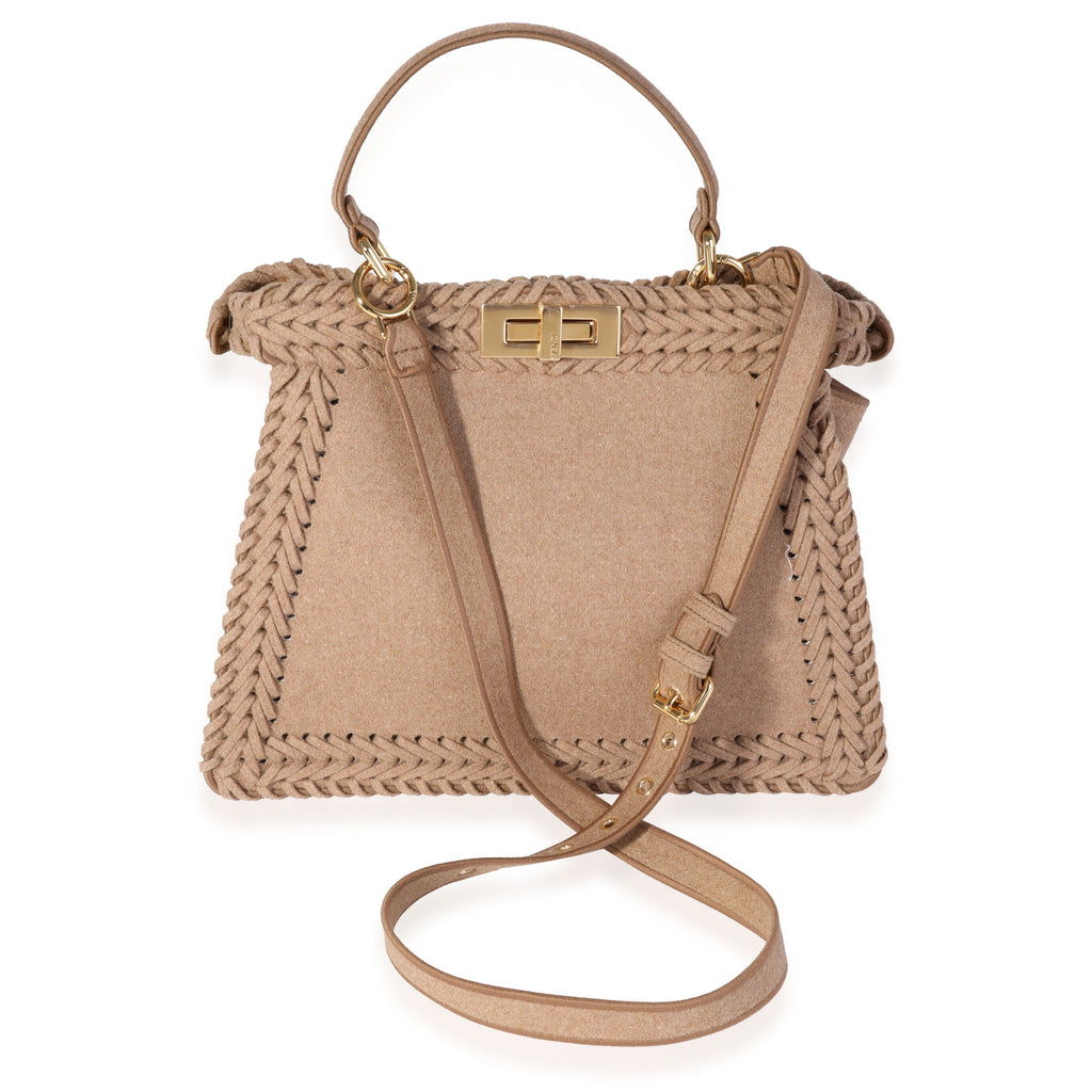 FENDI Beige Flannel Medium Peekaboo ISeeU Bag